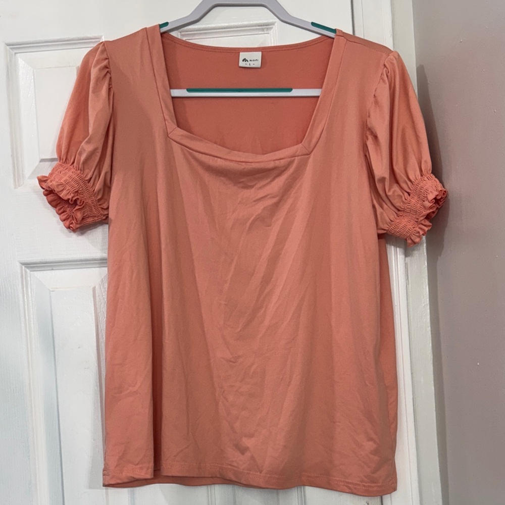 SHEIN Misifi Square Neck, Ruffle Sleeve Blouse